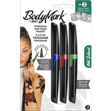 BIC BodyMark Geçici Dövme Kalemi Seti 3’lü Blister Mavi/Yeşil/Kırmızı Renklerle Eğlenceli Tasarımlar