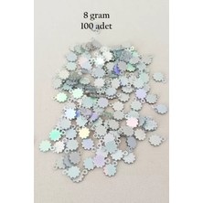 Herşey Trend Herşeytrend Oya Abiye Bileklik Kolye Pleksi Metalik Plastik Pul Gümüş Renk 8 Gram 100 Adet - BNC518