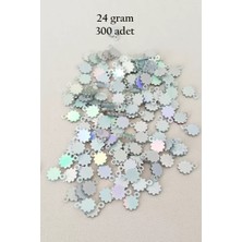 Herşey Trend Herşeytrend Oya Abiye Bileklik Kolye Pleksi Metalik Plastik Pul Gümüş Renk 24 Gram 300 Adet - BNC578