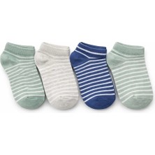 Solde Socks 4'lü Set Çocuk Pamuklu Günlük Çorap – Çizgili Desen, Kaliteli