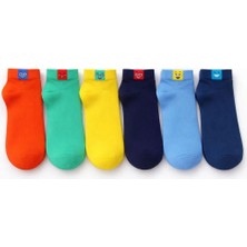 Solde Socks 6’lı Çocuk Pamuklu Çorap – Renkli Emoji Desenli, Kaliteli