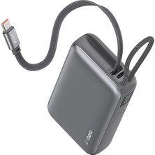 Ttec Recharger Pro LCD 10.000MAH Pd 20W Usb-C Makaralı Kablolu Taşınabilir Hızlı Şarj Aleti / Powerbank Uzay Grisi 2BB275UG
