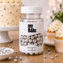 My Bake Gümüş Draje 4 No – Parlak ve Şık Pasta Süsü
