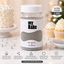 My Bake Gümüş Draje 0 No – Parlak ve Şık Pasta Süsü