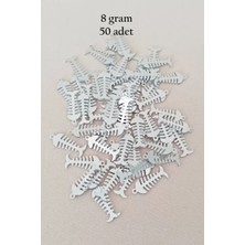 Herşey Trend Herşeytrend Oya Abiye Bileklik Kolye Pleksi Metalik Plastik Pul Gümüş Renk 8 Gram 50 Adet - BNC529