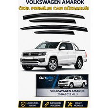 Sunplex Volkswagen Amarok 2010-2022 Uyumlu Cam Rüzgarlığı Takım 4 Lü Takım Rüzgar Kesici Yağmur Önleyici