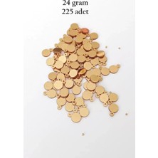 Herşey Trend Herşeytrend Oya Abiye Bileklik Kolye Pleksi Metalik Plastik Pul Altın Renk 24 Gram 225 Adet - BNC553