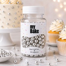 My Bake Gümüş Draje 3 No – Parlak ve Şık Pasta Süsü