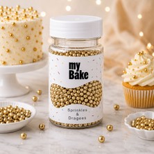 My Bake Gold 1 No Yuvarlak Draje – Parlak Pasta ve Tatlı Süsleme Drajesi