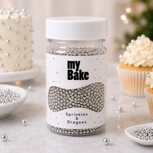 My Bake Gümüş Draje 1 No  – Parlak ve Şık Pasta Süsü