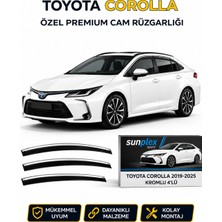 Sunplex Toyota Corolla 2019-2025 Kromlu Cam Rüzgarlığı Takım 4 Lü Takım Rüzgar Kesici Yağmur Önleyici