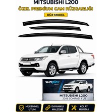 Sunplex Mitsubishi L200 2016 Sonrası Uyumlu Cam Rüzgarlığı Takım 4 Lü Takım Rüzgar Kesici Yağmur Önleyici