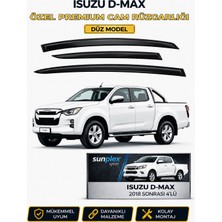 Sunplex Isuzu D-Max 2018 Sonrası Uyumlu Cam Rüzgarlığı Takım 4 Lü Rüzgar Kesici Yağmur Önleyici