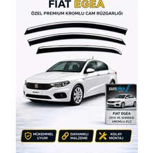 Sunplex Fiat Egea 2015 Ve Sonrası Kromlu Cam Rüzgarlığı Takım 4 Lü Takım Rüzgar Kesici Yağmur Önleyici