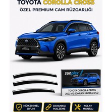 Sunplex Toyota Corolla Cross 2022 Ve Sonrası Kromlu Cam Rüzgarlığı Takım 4 Lü Rüzgar Kesici Yağmur Önleyici
