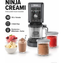 Ninja Creami Deluxe Aile Boyu Dondurma ve Frozen Makinesi 2 Hazneli Slushi Frappe Gelato Sorbe Milkshake Ev Kullanımı Tatlı Cihazı