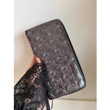 Laletto Bags Kadın Star Dikişli Büyük Boy Parlak Cüzdan