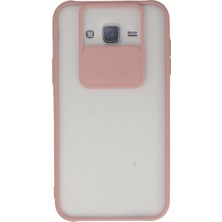 Freedom Storee Samsung Galaxy J7 Kılıf Palm Buzlu Kamera Sürgülü Silikon - Pembe