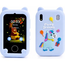 Bubitechh C13 Çocuk Için Fotoğraf Makinesi Telefon Görünümlü Dijital Kamera Video Kameralı Müzik Oyun El Feneri Mavi