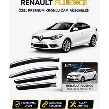 Otokap Universal Renault Fluence 2009-2016 Kromlu Cam Rüzgarlığı Takım 4 Lü Takım Rüzgar Kesici Yağmur Önleyici