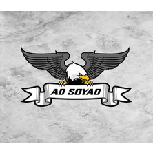 Sticker Usta Kartal Karakartal Beşiktaş Kişye Özel Kartal Sticker - Araba Oto Motosiklet Karavan Cam Araç Sticker - 00957