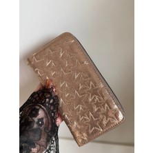 Laletto Bags Kadın Star Dikişli Büyük Boy Parlak Cüzdan