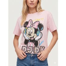 Sibel Günay Butik Taş Detaylı Djdk Pamuklu Rahat T-Shirt