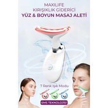 maxilife Boyun ve Yüz Masaj Cihazı – LED Işıklı, Ems Mikro Akım, Isıtmalı & Titreşimli
