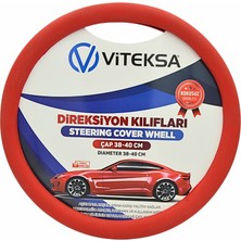 Viteksa Direksiyon Kılıfı Lüks Kokusuz Silikon Kırmızı