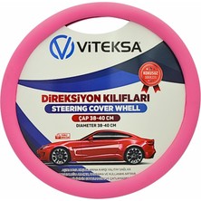 Viteksa Lüks Kokusuz Silikon Direksiyon Kılıfı Pembe