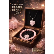 Efe Grup Pembe Kuvarz Taşlı Kolye ve Bileklik