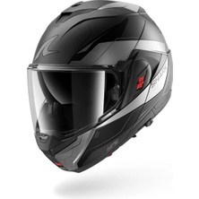 Shark Oxo Mekarıum Mat Antrasit Krom Siyah Çene Açılır Kask