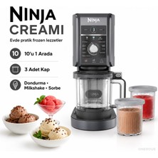 Ninja Creami Deluxe Geniş Hazneli Dondurma Makinesi Frozen Yoğurt Slushi Frappe Sorbe Gelato ve Milkshake Hazırlama Ev Tipi Cihaz Seti