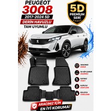 Solveks Peugeot 3008 2017-2024 Oto Paspas 5d Derin Havuzlu Araca Tam Uyumlu Premium Seri
