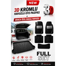 Solveks Volkswagen Golf 7 Hb Ust  2016 Model Uyumlu Araca Özel Kesim 3D Bagaj Havuzu+3d Krom Paspas Full Set