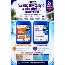 Lime Cleaner Havuz Fayans ve Seramik Temizleyici + Havuz Çöktürücü 2X20KG (40KG) | Profesyonel Havuz Temizlik ve Berraklaştırma Seti