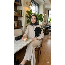 Oversize Görünüm Taş Rengi  Gömlek & Pantolon Şık Takım