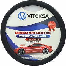 Viteksa Lüks Kokusuz Silikon Direksiyon Kılıfı Siyah