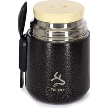 Fms Fredo Duo Dine | Benekli Siyah Yemek Termos | 500 ml |