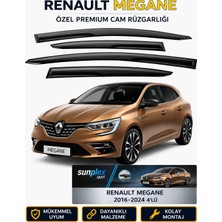 Sunplex Megane 4 2016-2024 Uyumlu Sport Style Cam Rüzgarlığı 4 Lü Takım Rüzgar Kesici Yağmur Önleyici
