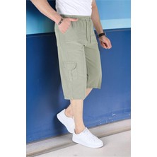 BirbeyStore Yan Cepli Yazlık Kapri Beli Ayarlanabilir Lastikli Komando Cepli