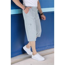 BirbeyStore Yan Cepli Yazlık Kapri Beli Ayarlanabilir Lastikli Komando Cepli