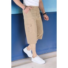 BirbeyStore Yan Cepli Yazlık Kapri Beli Ayarlanabilir Lastikli Komando Cepli