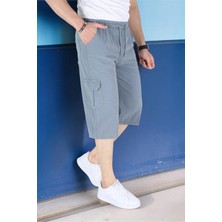 BirbeyStore Yan Cepli Yazlık Kapri Beli Ayarlanabilir Lastikli Komando Cepli