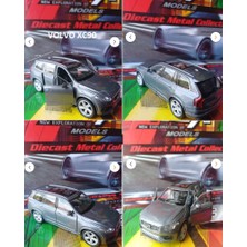 Oyuncak Sahili Volvo XC90 Diecast Metal Model 1:36 Çekbırak Xc 90 Volvo Kapıları Açılır Füme