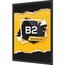 OfisDS Alüminyum Açılır Kapanır Çerçeve Gönye Köşe - B2 - 50X70 cm - Siyah - 25MM
