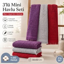 Vivesta Home 3'lü Mini Havlu Seti 30X50 cm Pamuklu El Havlusu Mutfak Havlusu Kurulama Bezi Yumuşak ve Yüksek Emici