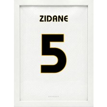 Kaynock Zinedine Zidane Jersey, Futbol Forma Tablo, Poster Tablo Dijital Tasarım Tablo Beyaz Çerçeve