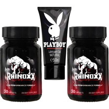 Fırfır Moda Rhinoxx 2 Adet Erkeklere 30LU Seksözel Deneyimler Formülü + Playboy 50 ml Kaydırıcıkrem