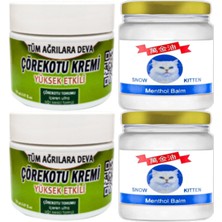 Fırfır Moda Çörek Otu Kremi 2 Adet 100 ml + 2 Adet Snow Kitten Menthol Balm 50 ml / Seti